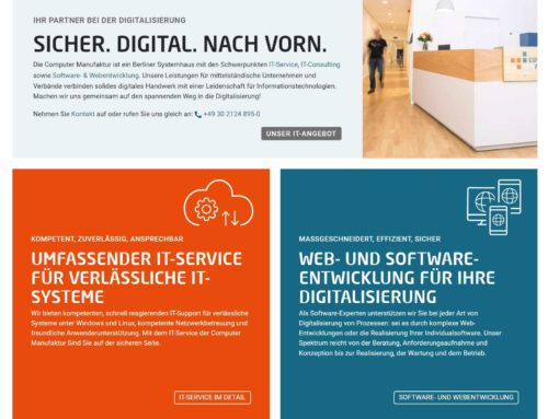 Computer Manufaktur mit neuer Website zum Jubiläum