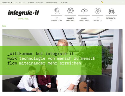 Contentmarketing für neue Website der integrate-it